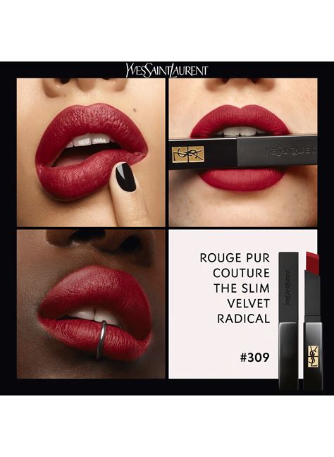 ysl slim velvet radical 308|ROUGE PUR COUTURE THE SLIM VELVET RADICAL .